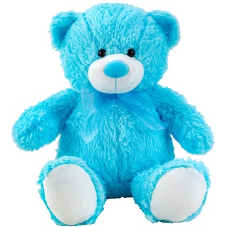 Lifestyle & More Teddybär Kuschelbär Blau mit Schleife 50 cm groß Plüschbär Kuscheltier samtig weich