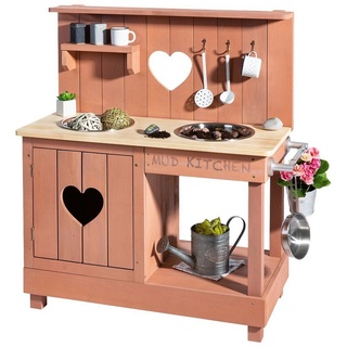 MUDDY BUDDY® Outdoor-Spielküche Adventurer Heart Holz, Matschküche, puderrosa rosa