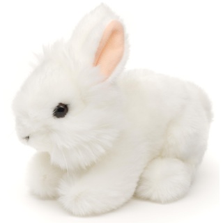 Uni-Toys - Angorakaninchen weiß, liegend - 18 cm (Länge) - Plüsch-Hase, Kaninchen - Plüschtier, Kuscheltier
