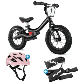 Puky Fahrrad-Laufrad LR Trail Pro Bundle (Set, Laufrad mit Tragegurt und Fahrradhelm in Größe M) schwarz