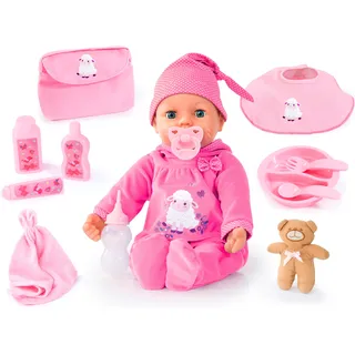 Babypuppe BAYER "Piccolina Real Tears, 46 cm" Puppen pink (pink, rosa) Kinder