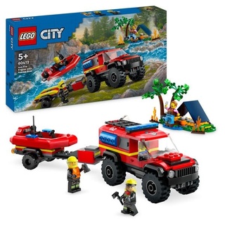 LEGO City 60412 Feuerwehrgeländewagen mit Rettungsboot, Feuerwehr-Spielzeug