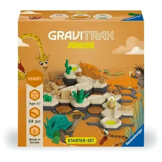 Ravensburger GraviTrax Junior Starter-Set S Desert - Erweiterbare Kugelbahn für Kinder, Murmelbahn aus umweltfreundlichen Materialen mit Themenwelten,