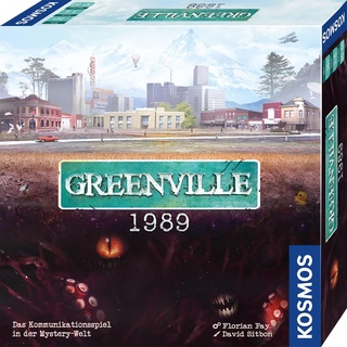 KOSMOS 680039 Greenville 1989, Zurück in die Wirklichkeit. Das KommunikationsSpiel in der MysteryWelt, für 3 6 Spieler ab 16 Jahre, kooperatives Gesellschaftsspiel in Deutscher Sprache
