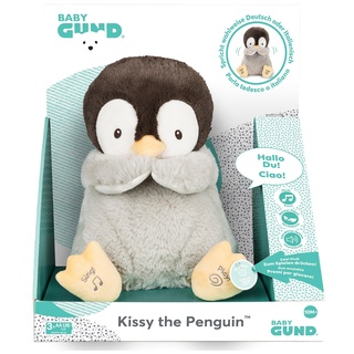 GUND Kissy, der Pinguin - singt, spricht und wirft Küsschen, Sprache wahlweise auf Deutsch oder Italienisch einstellbar, ab 10 Monaten