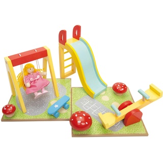 Le Toy Van – Spielplatz-Spielset aus Holz | Garten-Zubehörset für Puppenhäuser | Puppenhaus-Möbelsets für Mädchen & Jungen – Geeignet für Kinder ab 3 Jahren