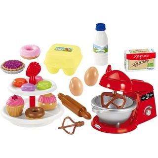 Ecoiffier – kleine Konditorei – 21-teiliges Spielset mit Küchenmaschine, Eier, Donut, Etagere, usw., ideal für Kinderküche, für Kinder ab 18 Monaten