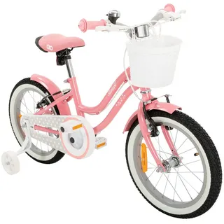 Actionbikes Motors Kinderfahrrad Starlight inkl. Fahrradkorb, 1 Gang, (Kinder Fahrrad, Fahrrad für Kinder, Fahrrad ab 4 Jahre, 1-tlg., V-Brake-Bremse, Fahrradständer, 20 Zoll, 16 Zoll & 12 Zoll), höhenverstellbares Bike Mädchen Rad Kinderrad ab 4 Jahre rosa 28 cm