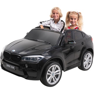 Kinder-Elektroauto BMW X6 M F16 XXL, 2-Sitzer, lizenziert, 240 Watt, Fernbedienung, LEDs, EVA-Reifen (Schwarz)