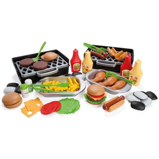 dantoy Spielgeschirr BBQ Deluxe Grillset Grill Gespierr Spielzeug Kinderspielzeug, (79-tlg), mit 2 Grills, mit Burger, Hotdogs, Pommes, Hähnchenkeulen