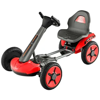 COSTWAY Elektro-Kinderauto 12V Gokart, klappbar & verstellbar rot