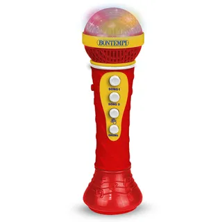 Bontempi | StarMic Karaoke - Mikrofon mit Lichteffekten für Aufführungen von Vera Star, Rot, 60x195x60 mm