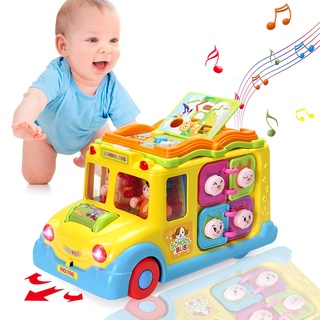 Baby Spielzeug ab 1 Jahr Pädagogisches Intellektuelles Bus Baby Spielzeug ab 6 9 12 18 Monate Tiergeräuschen/Musik/ Bewegung Musikalischer Bus Kinderspielzeug ab 1 2 Jahre Mädchen Junge Geschenk