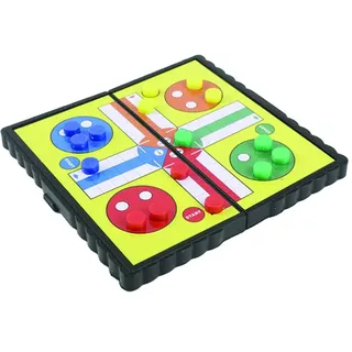 KAV Magnetisches Ludo Reise-Brettspiel-Set | Indian Parchis tragbares klassisches Strategie-Spielset für 2 bis 4 Spieler | Parcheesi Würfelspiele, Geschenk für Kinder und Erwachsene