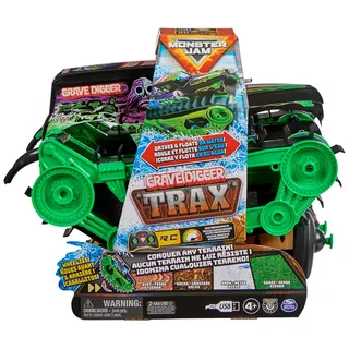 Monster Jam, Grave Digger Trax - RC Monster Truck Kettenfahrzeug Maßstab 1:15, All-Terrain-geländegängig an Land und im Wasser - für Jungen und Mädchen ab 4 Jahren