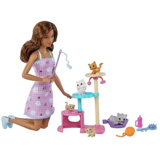 Mattel Barbie - Barbie-Puppe und Kätzchen Kratzbaum Spielset
