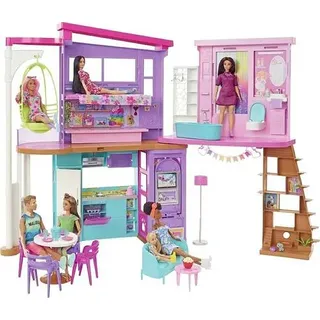 Mattel Barbie Malibu Haus mit über 30 Teilen, Spielzeug für Kinder ab 3 Jahren HCD50