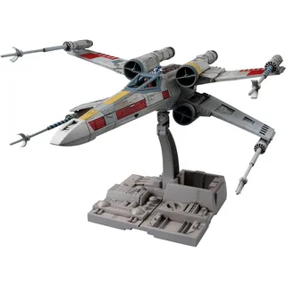 Bandai Modellbausatz Star Wars X-Wing Starfighter, Maßstab 1:72, mit 2 Figuren grau