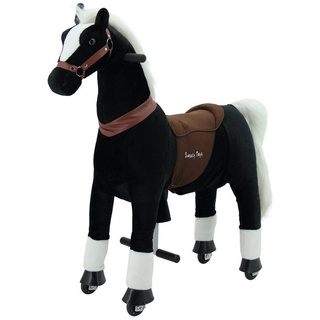 Sweety-Toys Reittier Sweety Toys 7325 Reittier gross Pferd BLACKY auf Rollen für 4 bis 9 Jahre - RIDING ANIMAL schwarz