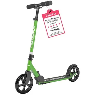 Hudora Cityroller Scooter Start 200, höhenverstellbarer, klappbarer Roller für Kinder & Erwachsene grün