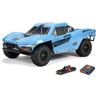 ARRMA Fury MEGA 550 2WD, Ferngesteuertes Auto, RC Auto 1/10, Short Course Truck, über 30 km/h, aufrüstbar, inkl. Akkus und Ladegerät, Blau, ARA3221ST2