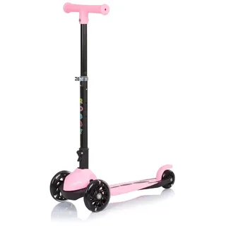 Chipolino Kinderroller Robby 3 LED-Räder Lenker höhenverstellbar klappbar Bremse rosa
