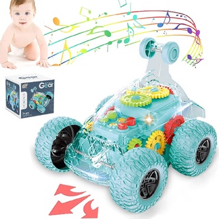 TFSeven 婴儿Spielzeug für 36 Monat Jungen Mädchen,Musik Spielzeuk Elektrisches Stunt Dumper pädagglogisches Spielzeung mit Licht&Musik Drehen Auto Spielzeug Geburtstagsgeschenk fürKinder(Grün)