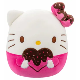 Squishmallow Sanrio Valentine 20,3 cm Chocolate Hello Kitty Plüschtier - Offiziell lizenziertes Kellytoy - Sammlerstück Weiches & Squishy Stofftier Spielzeug - Geschenk für Kinder, Mädchen & Jungen &