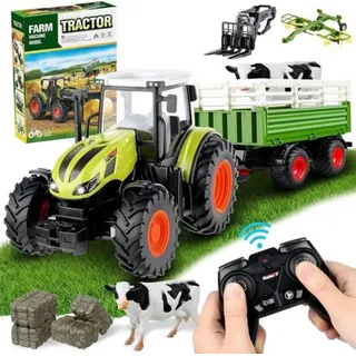 Ferngesteuerter Traktor Spielzeug, 3 in 1 RC Traktor für Kinder, Bauernhof Spielzeug ab 2 3 Jahre