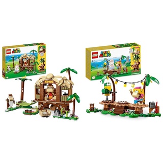 LEGO 71424 Super Mario Donkey Kongs Baumhaus & 71421 Super Mario Dixie Kongs Dschungel-Jam – Erweiterungsset mit Dixie Kong und Sqwaks der Papagei-Figuren, Spielzeug zum Kombinieren mit Starterset