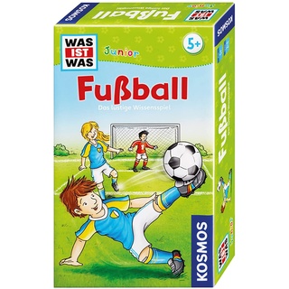 KOSMOS 711207 was ist was Junior - Fußball, Das lustige Wissensspiel, Mitbringspiel für Kinder ab 5 Jahre, Cooles Fussbal Geschenk für Jungen und Mädchen