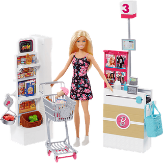 BARBIE Supermarkt und Puppe Spielset Mehrfarbig