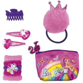Happy People 52037 Barbie Haarschmuck-Set Krönchen, für Mädchen, mit Zubehör, 10-teilig