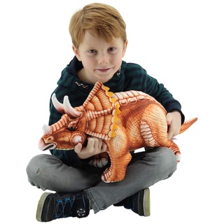Sweety Toys 10844 Plüsch Dinosaurier 62 cm braun Triceratops -Dreihorngesicht -