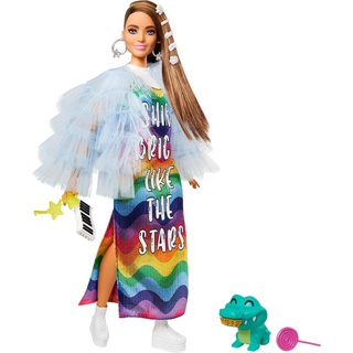 Barbie Extra Puppe im Regenbogenkleid, Puppe