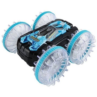PRECORN Spielzeug-Auto Amphibienfahrzeug RC Stunt Ferngesteuertes Auto für Kinder ab 6 Jahre blau