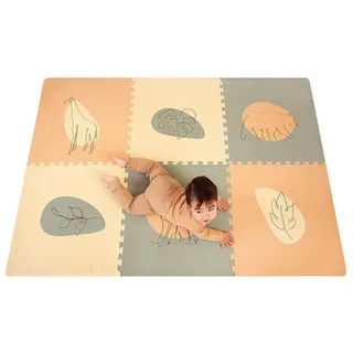 Hakuna Matte Spielmatte Puzzlematte für Babys 1,8x1,2m, 6 XXL-Platten 60x60cm, Krabbelmatte braun