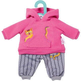 Dolly Moda, Puppenkleidung, Sport-Outfit Pink Katze 36cm, Kapuzenpulli mit Hose, 871584, Zapf Creation