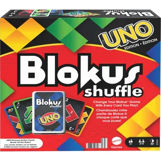 Mattel Games GXV91 - Blokus Shuffle: UNO Edition, Brettspiel ab 7 Jahren