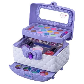 Welikera Spielzeug-Frisierkoffer Kinderkosmetik, abwaschbare Lidschattenpuder Kosmetikpinsel Geschenke lila