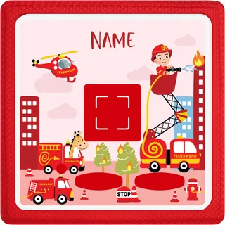 Gumpie® Tonie Box Selbstklebende Folie Feuerwehr Personalisierbar Made in Germany | Folie selbstklebend für Tonie Box | Tonie Figur Selbstklebende Folie | Aufkleber Kinder | Tonie Kinderlieder