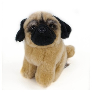 Uni-Toys Kuscheltier Hund Mops 12 cm sitzend Plüschhund Stoffhund
