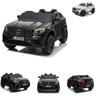 ES-Toys Kinder Elektroauto Mercedes GLC63S, Zweisitzer, Allrad, MP3, USB, 4x 45W schwarz
