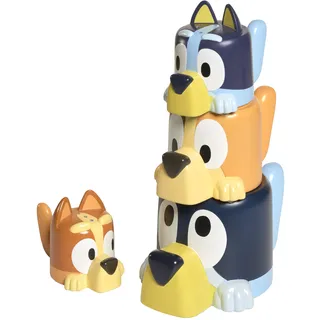 Tomy Toomies Kaffeetassen mit Chilli, Bandit, Bingo und Bluey – stapelbare Tassen für das Bad – offizielles Lizenzprodukt von Bluey – Badespielzeug für Babys ab 18 Monaten