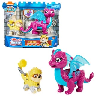 PAW PATROL, Rescue Knights Rubble und Dragon Blizzie Actionfiguren-Set, Spielzeug geeignet für Kinder ab 3 Jahren